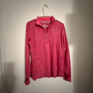 Nike Women's Dri-FIT Element Half-Zip Running Top with Thumbholes - Heathered Pi